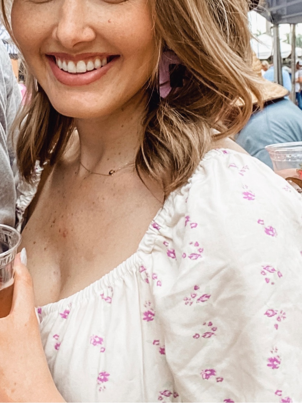 wild fable Cream Floral Tie-Front Crop Top